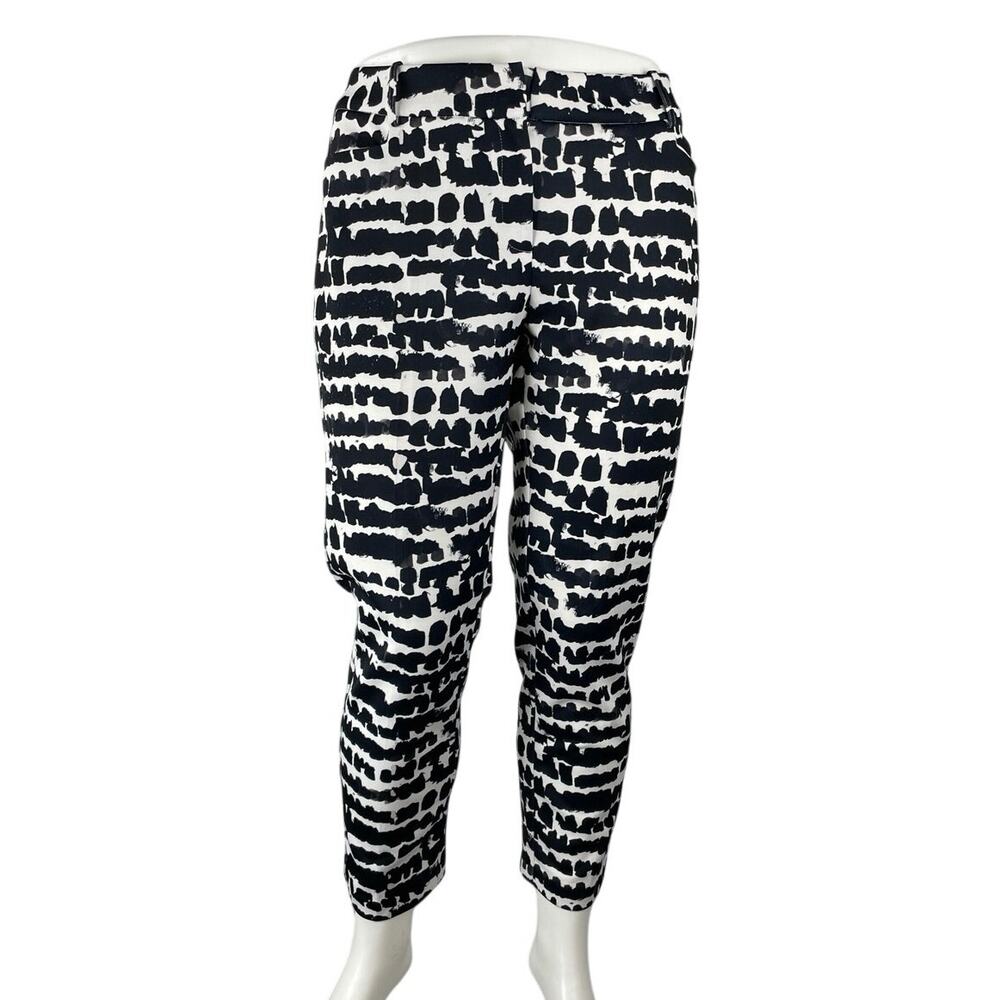 Eloquii Women's Black White Printed High Rise Stretch Straight Trousers Pants 18
